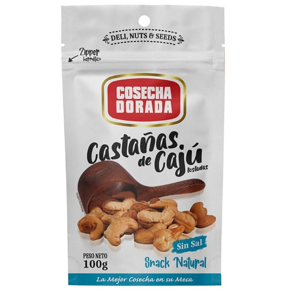 Funda x12 Castañas de Caju Tostadas sin Sal Cosecha Dorada Doypack 100g