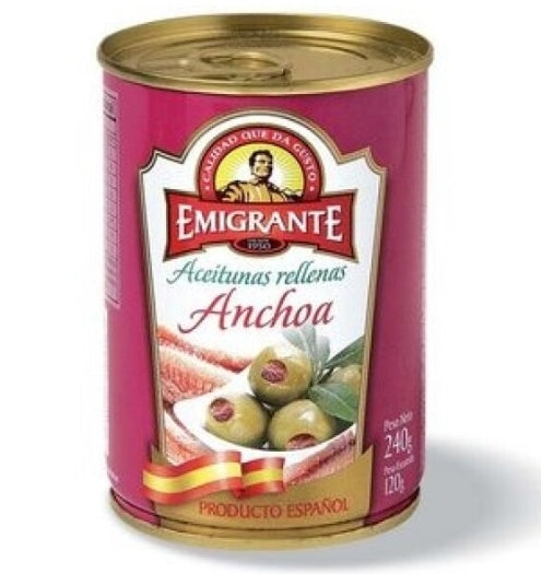 Aceitunas Rellenas con Anchoas Emigrante 240g