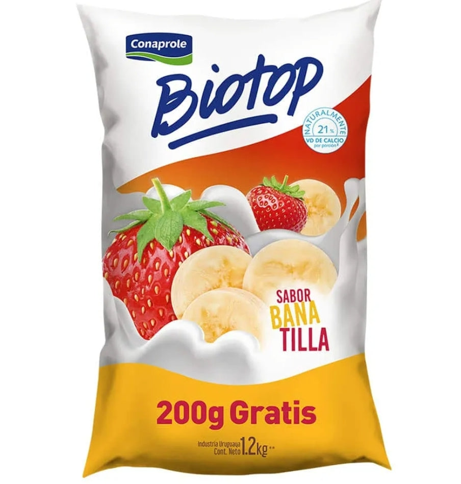 Yogur Conaprole Biotop Banana y Frutilla 1.2lt
