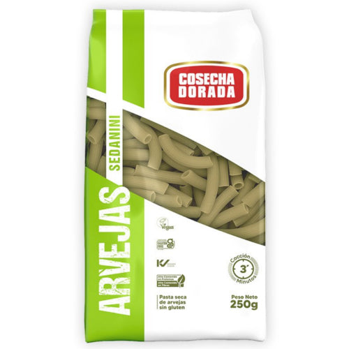 Funda x12 Fideo Sedanini de Arvejas Cosecha Dorada Sin Gluten 250g