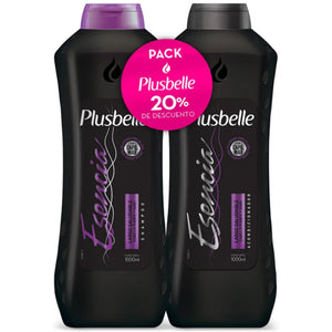 Pack Shampoo Plusbelle 1Lt Esencia Largo Saludable y Acondicionador
