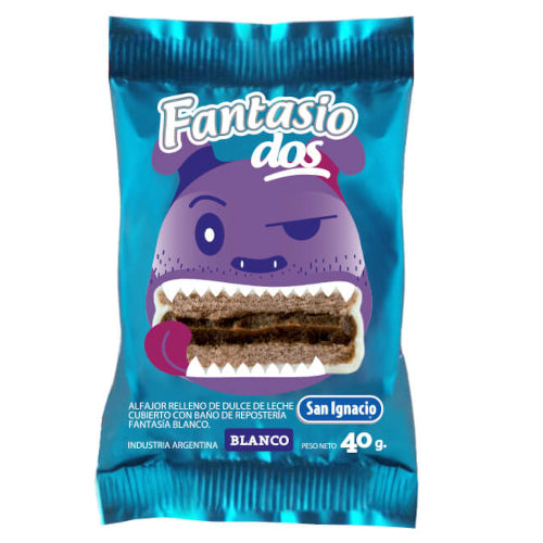 Alfajor Fantasio Clásico Chocolate Blanco 40g Display 36 unidades