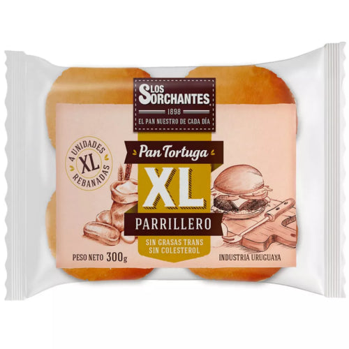 Pan Tortuga Parrillero XL Los Sorchantes x4 300g