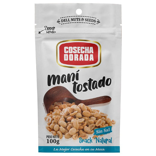 Funda x12 Maní Sin Sal Cosecha Dorada Doypack 100g
