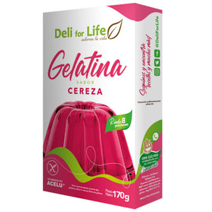 Gelatina de Cereza Deli For Life en Caja 170g Libre de Gluten