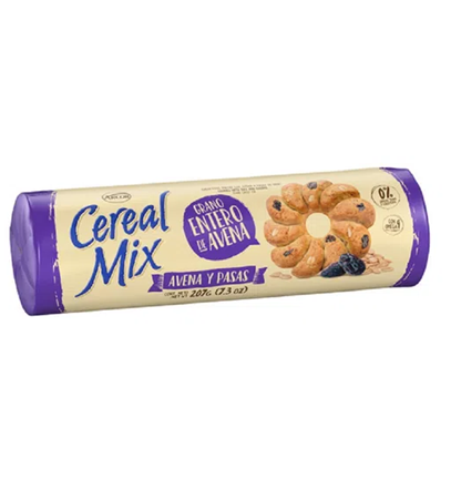 Galletitas Cereal Mix Avena y Pasas 207gr