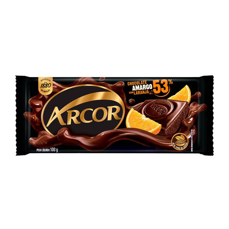 Tableta Chocolate Amargo con Naranja Arcor 80gr