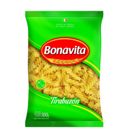 Fideos Tirabuzón Bonavita 500g Funda x15 unidades