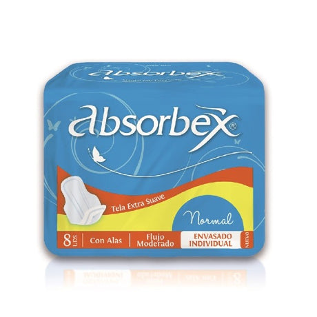 Toalla Femenina Absorbex Económica Trifoliada c/Alas x8 unidades