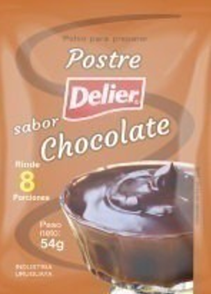 Flan de Chocolate 8 Porciones Delier 54gr x12 Unidades