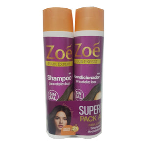 Pack Zoé Shampoo + Acondicionador Lisos Sin Sal c/u 300ml
