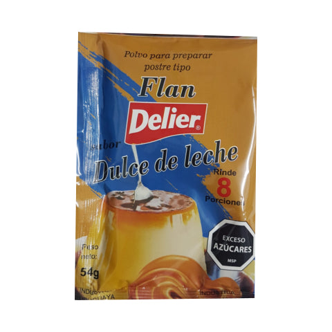 Flan de Dulce de Leche 8 Porciones Delier 54gr x12 Unidades