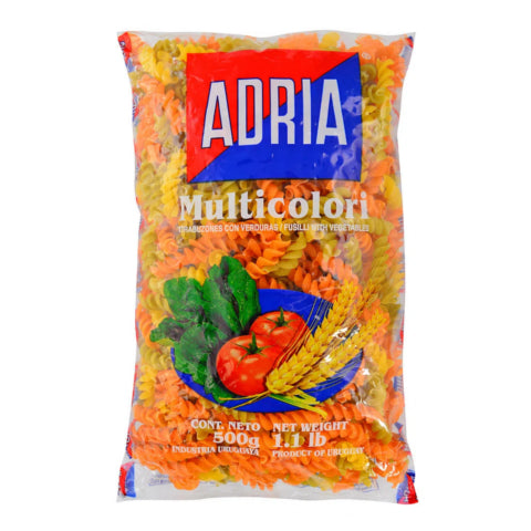 Fideos Al Huevo Adria Tirabuzón Multicolores 500g