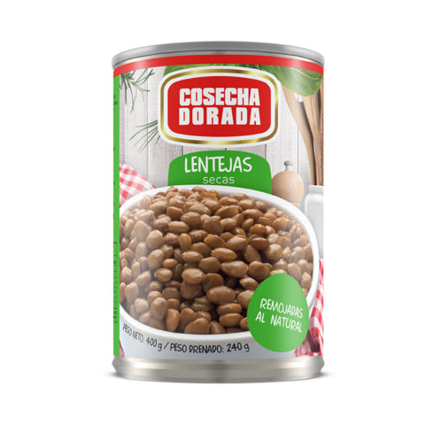 Lentejas Cosecha Dorada Lata 400g Caja x24 unidades