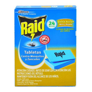 Tabletas para Mosquitos Raid x24