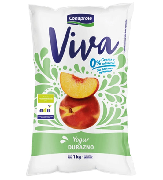 Yogur Conaprole Viva Descremado 0% Durazno 1lt