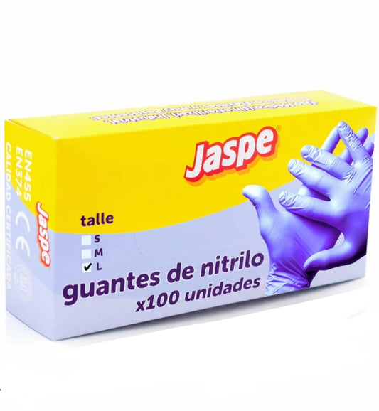 Guantes de Nitrilo Jaspe x100 unidades Talle L