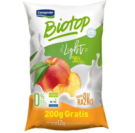 Yogur Conaprole Biotop Light Durazno 1.2lt
