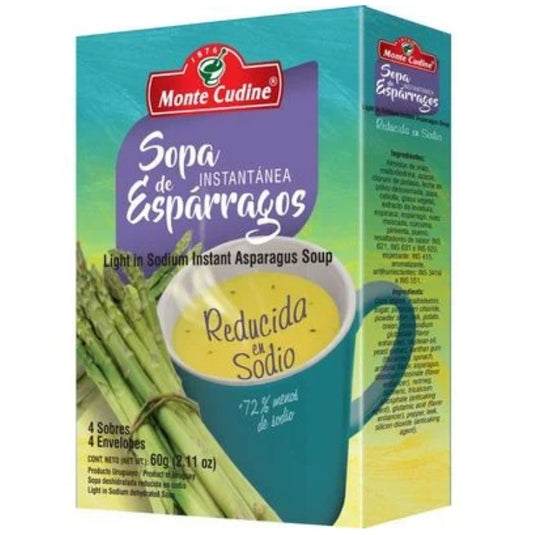 Sopa Instantanea de Esparragos Reducida en Sodio Monte Cudine x4 unidades