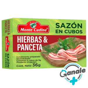 Sazón en Cubos Monte Cudine Hierbas y Panceta 9g x4 unidades