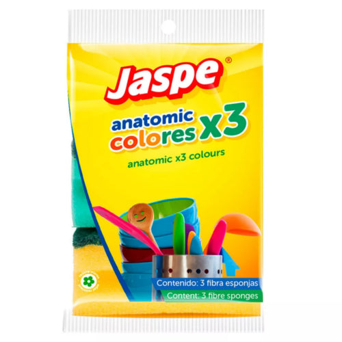Esponja de Cocina Anatomic Colores Jaspe x3 unidades