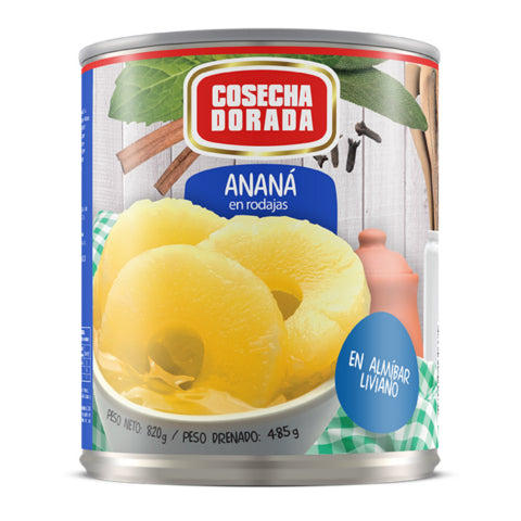 Ananá en Almíbar Cosecha Dorada 825g