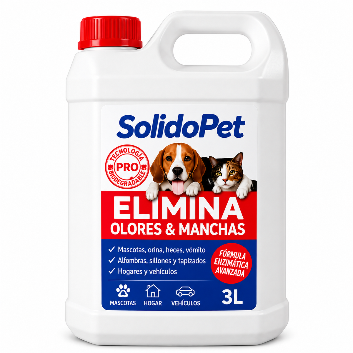 SolidoPet Elimina Olores & Manchas 3lts