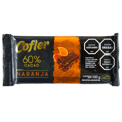 Tableta Cofler 60% Cacao Naranja 100g