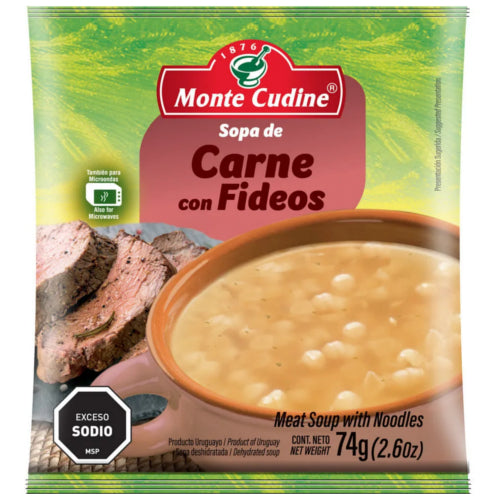Sopa Casera Monte Cudine de Carne con Fideos 74g
