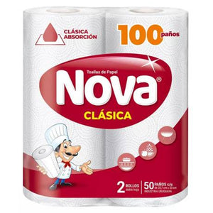 Toalla de Cocina Nova Clásica 100 Paños x2 Rollo