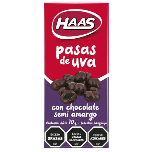 Pasas de Uva con Chocolate Haas 70g
