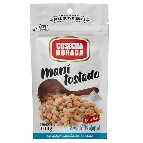 Funda x12 Maní con Sal Cosecha Dorada Doypack 100g