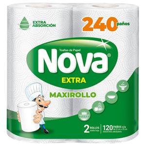 Toalla de Cocina Nova Extra Maxirollo 240 Paños x2 Rollos