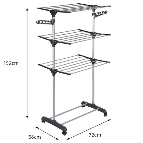 Tendedero Plegable 3 Niveles con Perchero