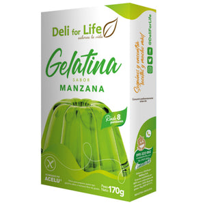 Gelatina de Manzana Deli For Life en Caja 170g Libre de Gluten