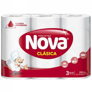 Toalla de Cocina Nova Clásica 150 Paños x3 Rollo