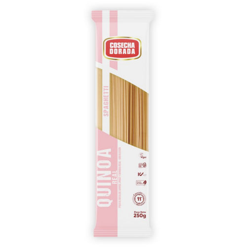 Funda x12 Fideo Spaghetti de Quinoa Real Cosecha Dorada Sin Gluten 250g
