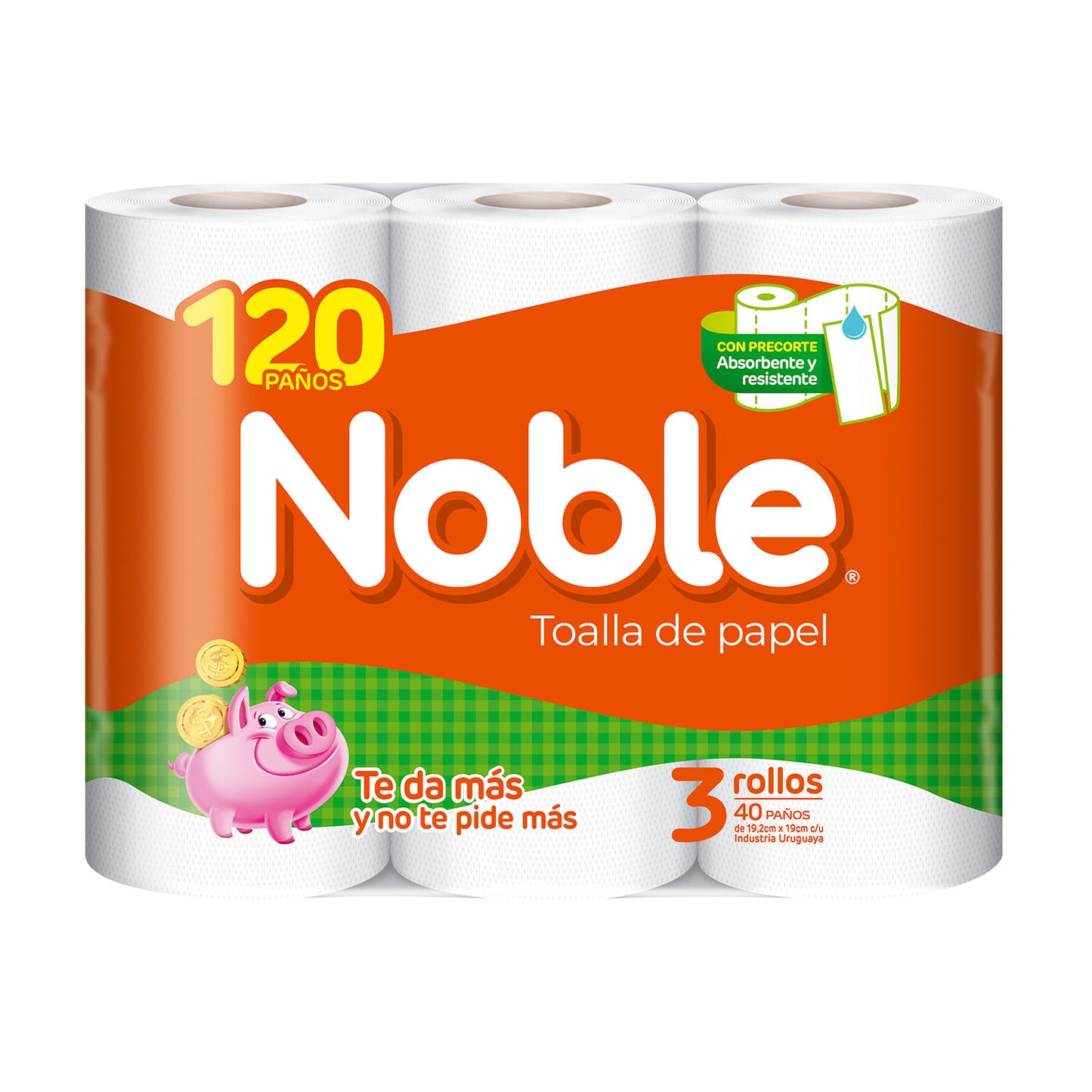 Toallas de Cocina Noble 120 Paños x3 Rollos