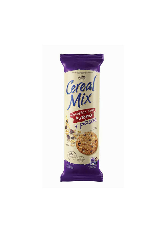 Galletitas Cereal Mix Avena y Pasas 180gr