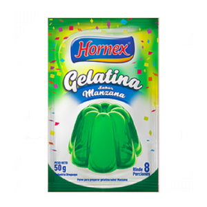 Polvo para Gelatina Hornex Manzana 50g 8 Porciones x12 Unidades