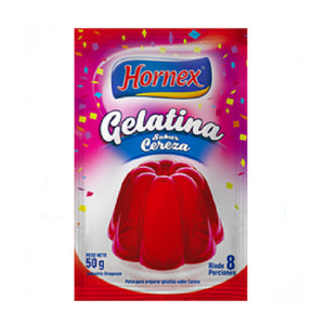 Polvo para Gelatina Hornex Cereza 50g 8 Porciones x12 unidades