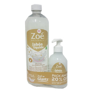 Pack Zoé Naturals Jabón Liquido para Manos Leche de Avena 980ml + 280ml