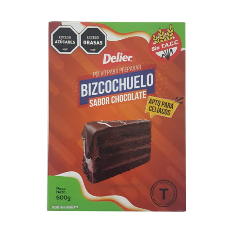 Bizcochuelo de Chocolate Delier Apto par Celiacos 500g