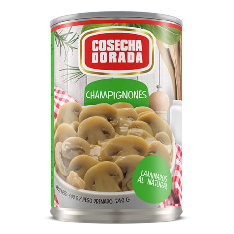 Champignon Laminado Cosecha Dorada 400g Caja x24
