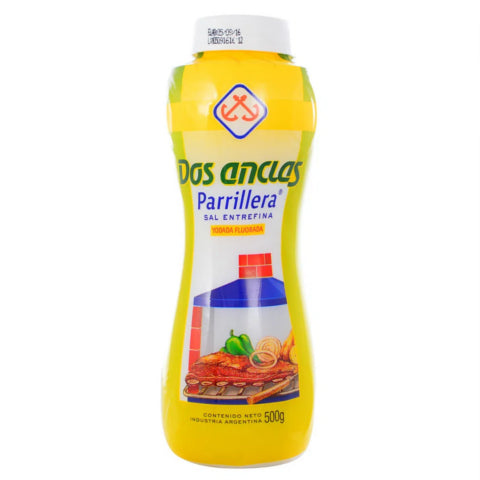 Funda x6 Sal Parrillera Dos Anclas Salero Plástico 500g Yodo Fluorada