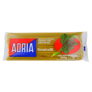 Fideos Adria Vermichelli con Espinaca 500g