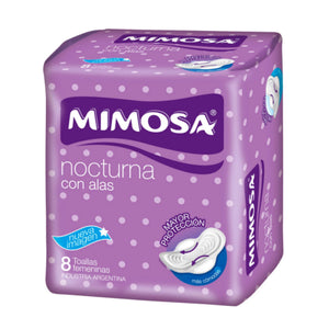 Toalla Femenina Mimosa Nocturna con Alas x8 unidades