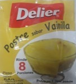 Postre de Vainilla 8 Porciones Delier 54gr x12 Unidades