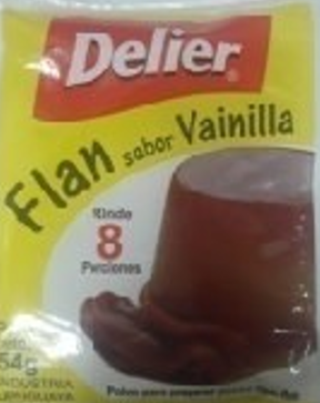 Flan de Vainilla 8 Porciones Delier 54gr x12 unidades
