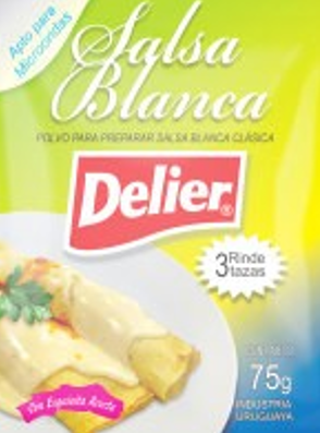 Salsa Blanca Común 4 Porciones Delier 75gr x12 unidades